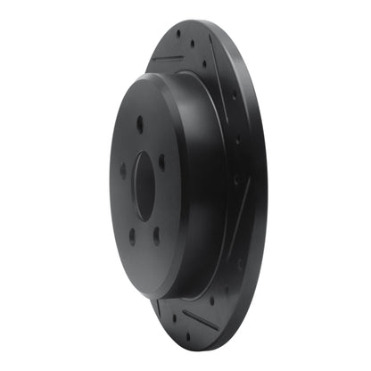 R1 Concepts R1 03-10 Chrysler PT Cruiser Rear Right Drilled & Slotted Black Brake Rotor