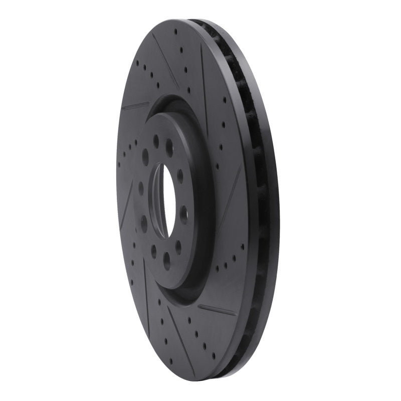 R1 Concepts R1 14-25 Alfa Romeo Tonale Front Right Drilled & Slotted Black Brake Rotor