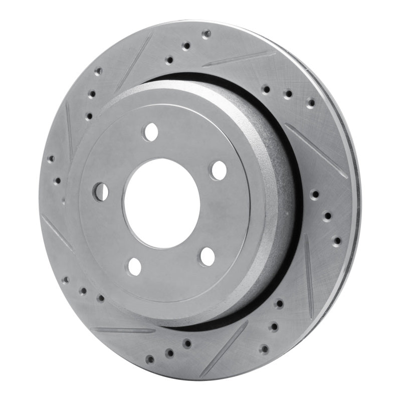 R1 Concepts R1 03-11 Ford Crown Victoria Rear Left Drilled & Slotted Silver Brake Rotor