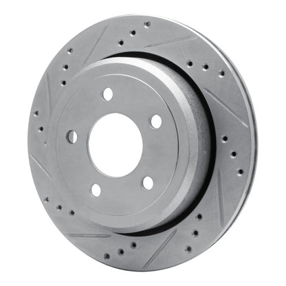 R1 Concepts R1 03-11 Ford Crown Victoria Rear Left Drilled & Slotted Silver Brake Rotor