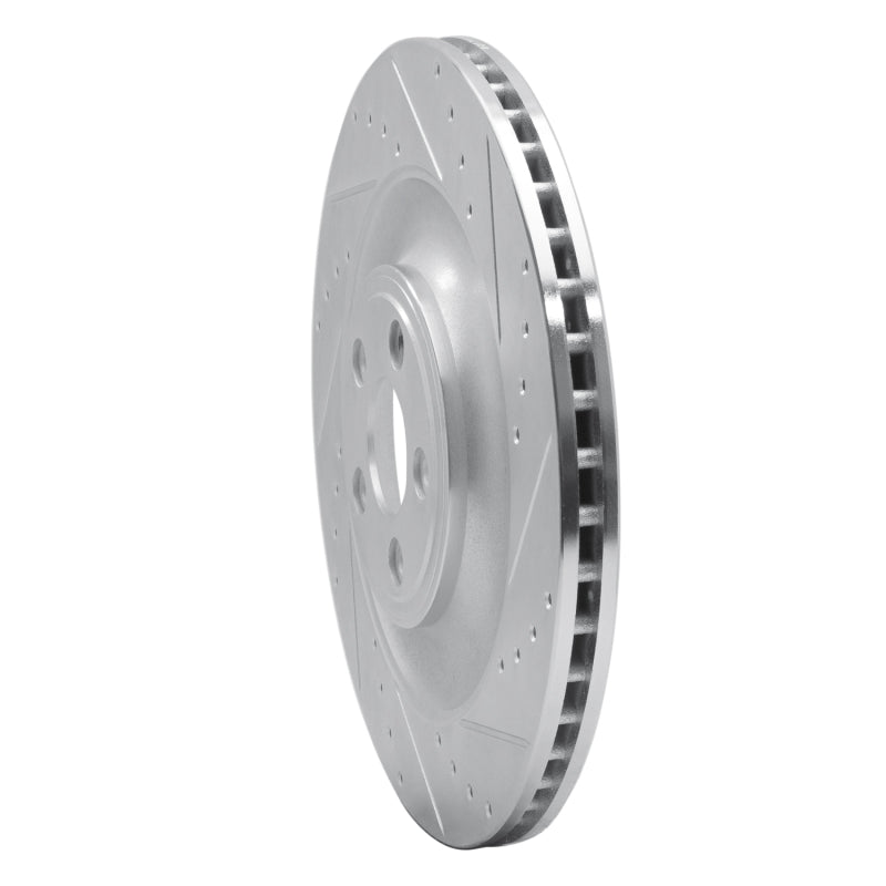 R1 Concepts R1 10-24 Jaguar XF Rear Right Drilled & Slotted Silver Brake Rotor