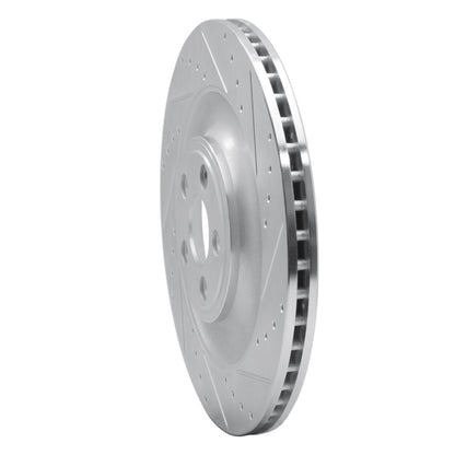 R1 Concepts R1 10-24 Jaguar XF Rear Right Drilled & Slotted Silver Brake Rotor