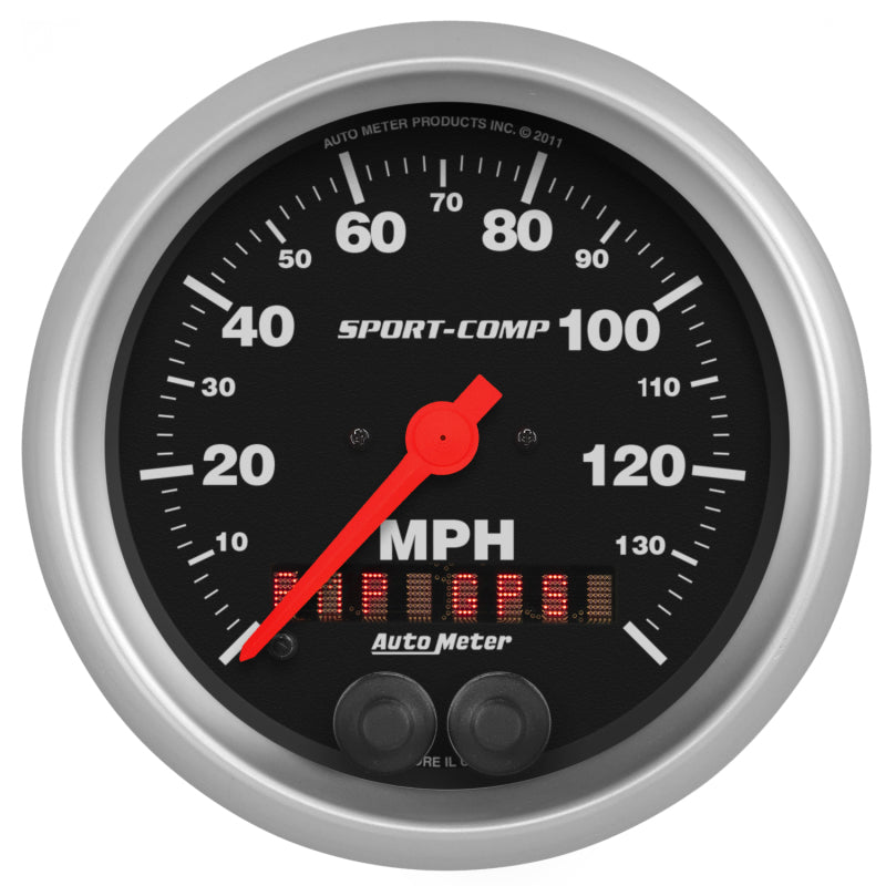 Autometer Sport-Comp 3-3/8 inch 140 MPH Electronic Speedometer w/ GPS Rally Nav Display Gauge