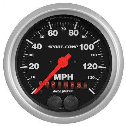 Autometer Sport-Comp 3-3/8 inch 140 MPH Electronic Speedometer w/ GPS Rally Nav Display Gauge