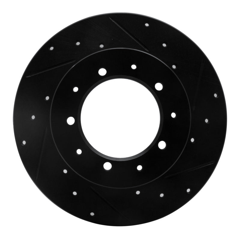 R1 Concepts R1 74-16 Land Rover Defender 90 Rear Right Drilled & Slotted Black Brake Rotor