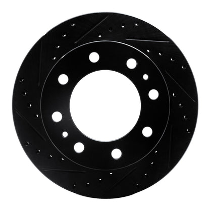 R1 Concepts R1 08-20 Ford E-450 Super Duty Rear Left Drilled & Slotted Black Brake Rotor