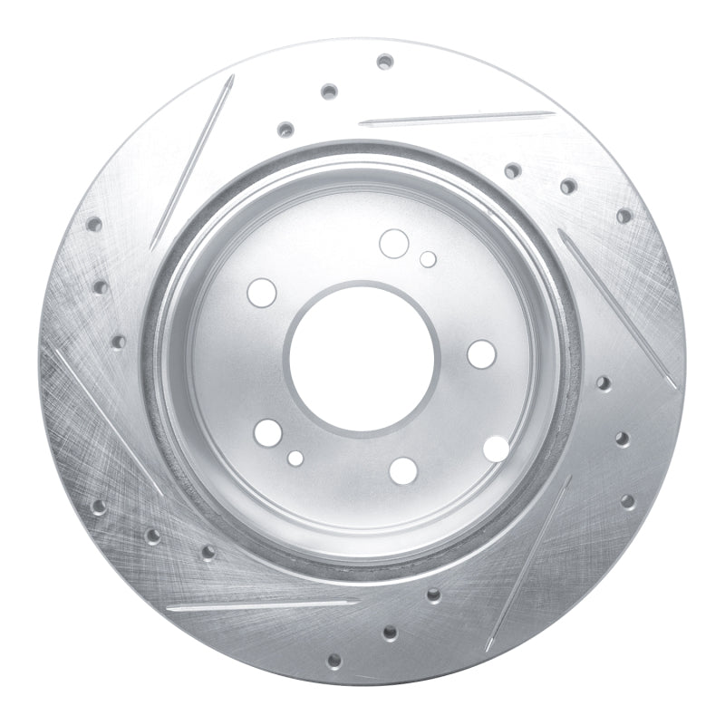 R1 Concepts R1 06-12 Mitsubishi Eclipse Rear Right Drilled & Slotted Silver Brake Rotor