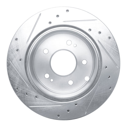 R1 Concepts R1 06-12 Mitsubishi Eclipse Rear Right Drilled & Slotted Silver Brake Rotor