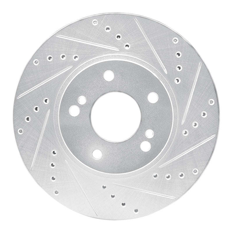 R1 Concepts R1 97-01 Infiniti Q45 Front Right Drilled & Slotted Silver Brake Rotor