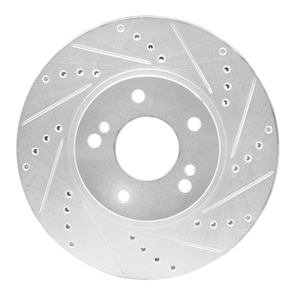 R1 Concepts R1 97-01 Infiniti Q45 Front Right Drilled & Slotted Silver Brake Rotor