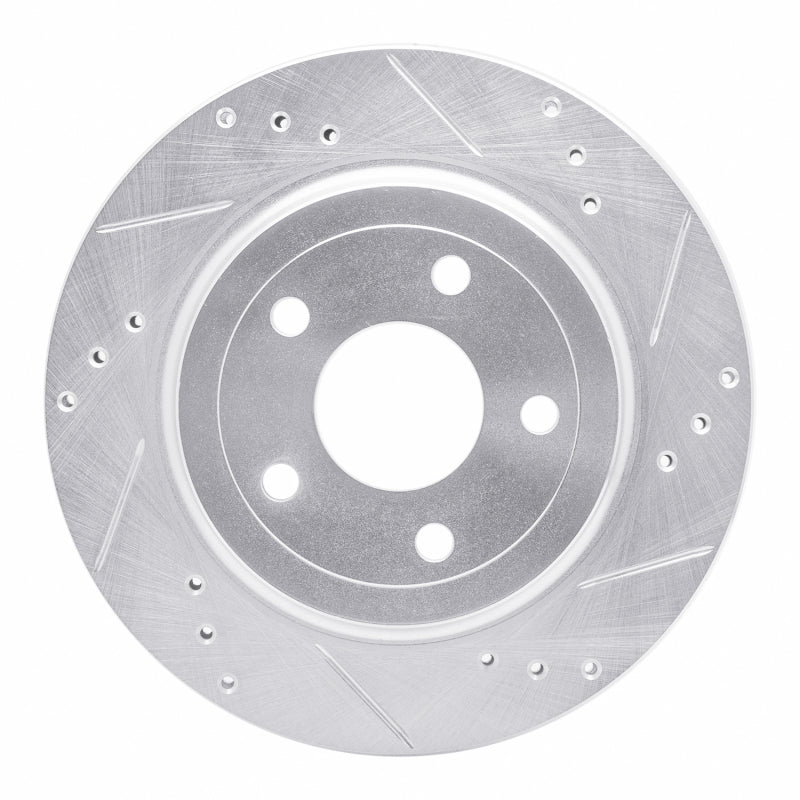 R1 Concepts R1 08-10 Chevrolet COBALT Rear Right Drilled & Slotted Silver Brake Rotor