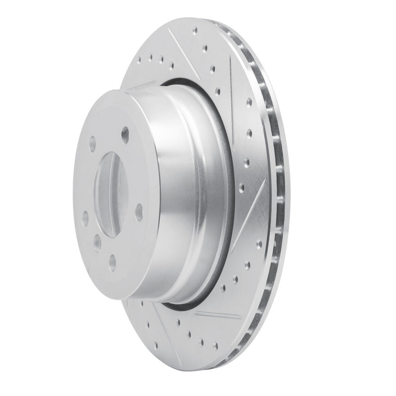 R1 Concepts R1 06-10 BMW 535XI Rear Right Drilled & Slotted Silver Brake Rotor