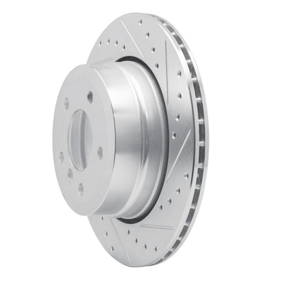 R1 Concepts R1 06-10 BMW 535XI Rear Right Drilled & Slotted Silver Brake Rotor