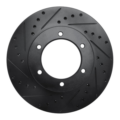 R1 Concepts R1 91-98 Toyota 4Runner Front Left Drilled & Slotted Black Brake Rotor