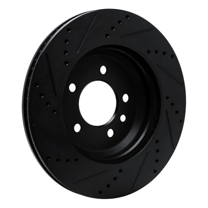 R1 Concepts R1 20-25 Land Rover Defender 110 Rear Left Drilled & Slotted Black Brake Rotor