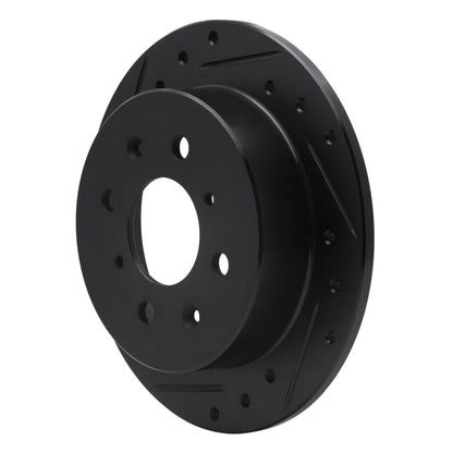 R1 Concepts R1 88-01 Acura Integra Rear Left Drilled & Slotted Black Brake Rotor