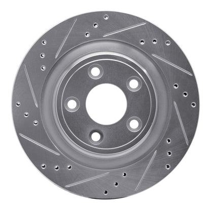 R1 Concepts R1 06-08 Jaguar S-Type Rear Left Drilled & Slotted Silver Brake Rotor