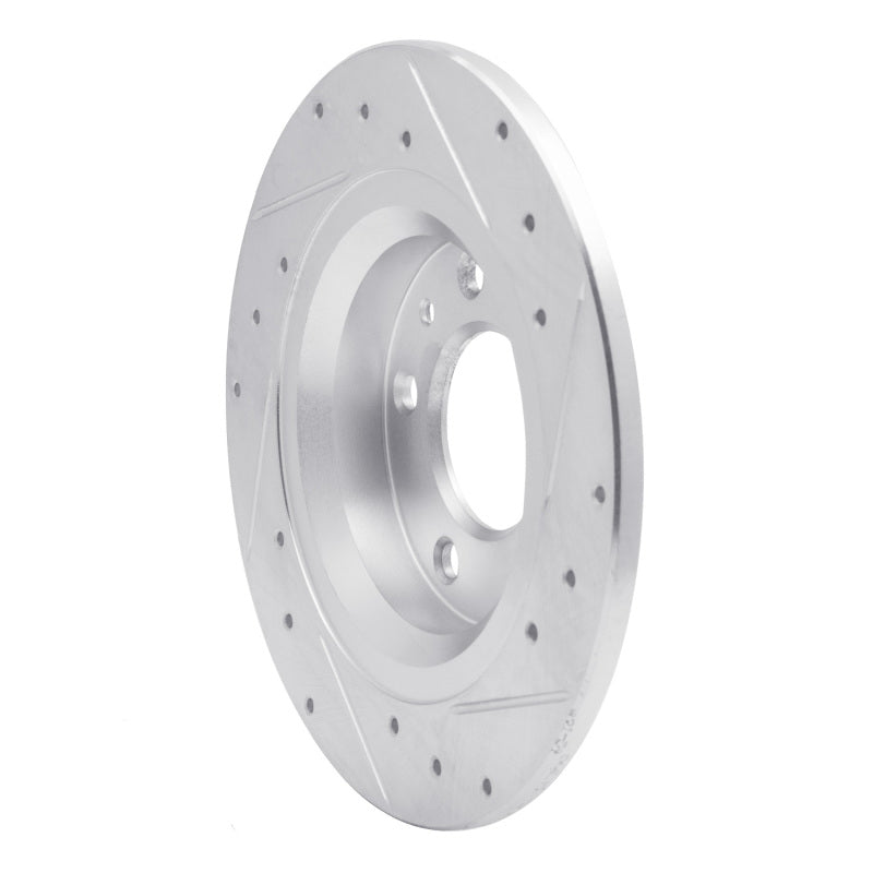 R1 Concepts R1 98-15 Ford Fusion Rear Left Drilled & Slotted Silver Brake Rotor