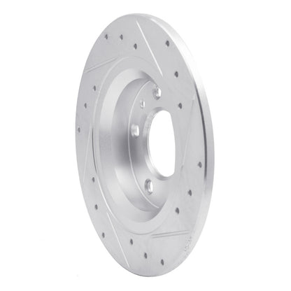 R1 Concepts R1 98-15 Ford Fusion Rear Left Drilled & Slotted Silver Brake Rotor