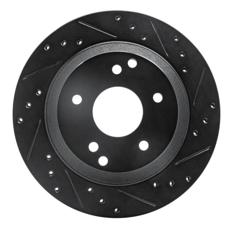 R1 Concepts R1 88-96 Chevrolet Corvette Rear Right Drilled & Slotted Black Brake Rotor