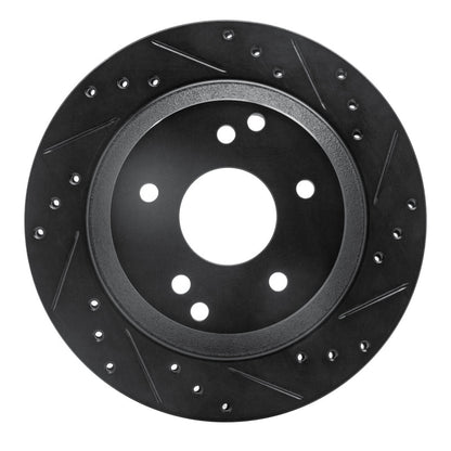 R1 Concepts R1 88-96 Chevrolet Corvette Rear Right Drilled & Slotted Black Brake Rotor
