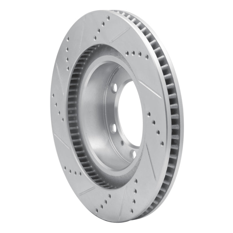 R1 Concepts R1 10-24 Lexus GX460 Front Right Drilled & Slotted Silver Brake Rotor