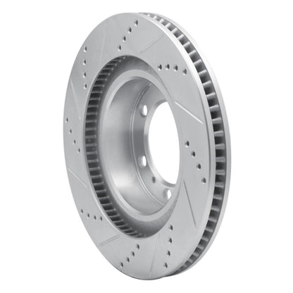 R1 Concepts R1 10-24 Lexus GX460 Front Right Drilled & Slotted Silver Brake Rotor