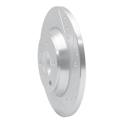 R1 Concepts R1 01-03 Volkswagen EuroVan Rear Right Drilled & Slotted Silver Brake Rotor