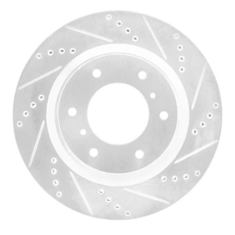R1 Concepts R1 08-17 Mitsubishi Montero Limited (Mexico) Front Right Drilled & Slotted Silver Brake Rotor