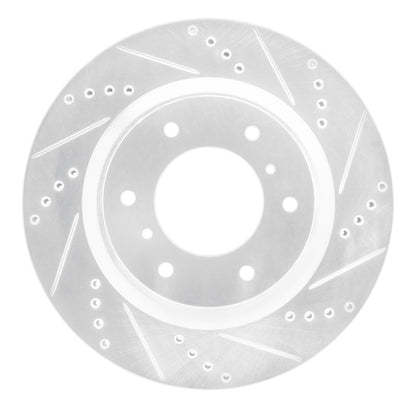 R1 Concepts R1 08-17 Mitsubishi Montero Limited (Mexico) Front Right Drilled & Slotted Silver Brake Rotor