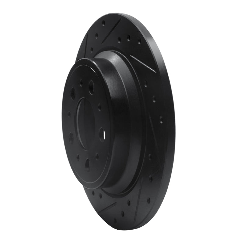 R1 Concepts R1 99-09 Volvo V70 Rear Left Drilled & Slotted Black Brake Rotor