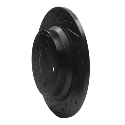 R1 Concepts R1 99-09 Volvo V70 Rear Left Drilled & Slotted Black Brake Rotor
