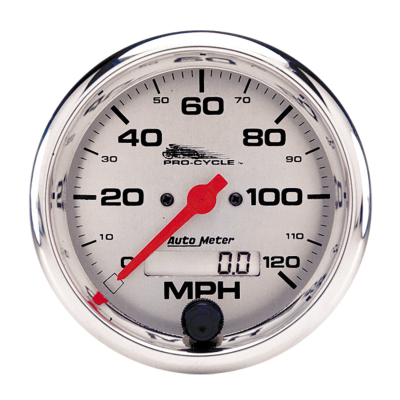 Autometer Pro-Cycle Gauge Speedo 3 3/4in 120 Mph Elec Silver