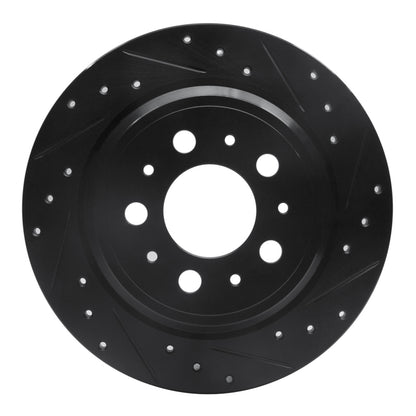 R1 Concepts R1 99-09 Volvo V70 Rear Right Drilled & Slotted Black Brake Rotor