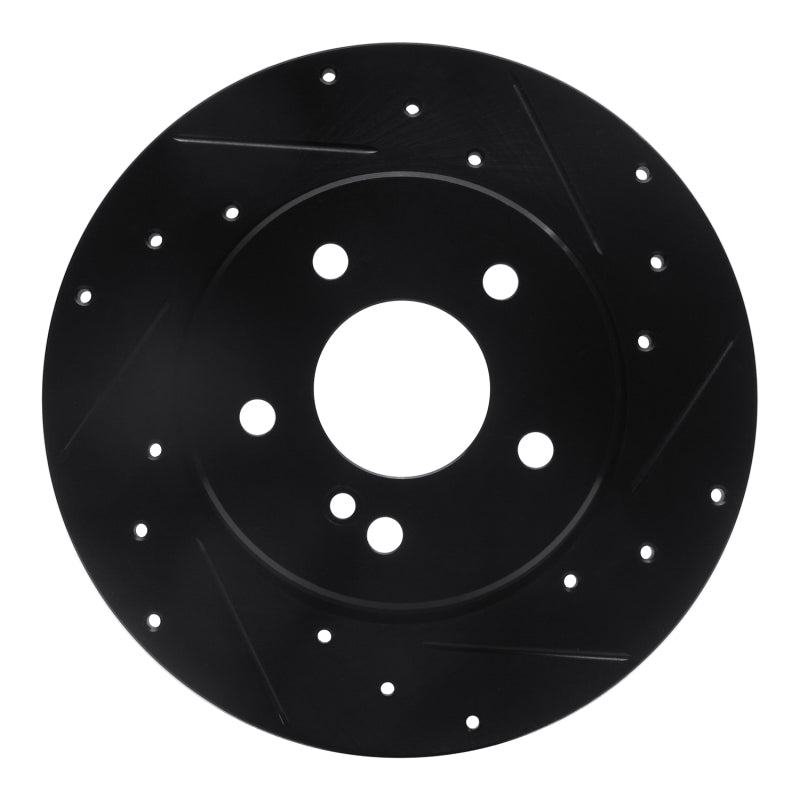 R1 Concepts R1 94-11 Mercedes-Benz CLK350 Rear Right Drilled & Slotted Black Brake Rotor
