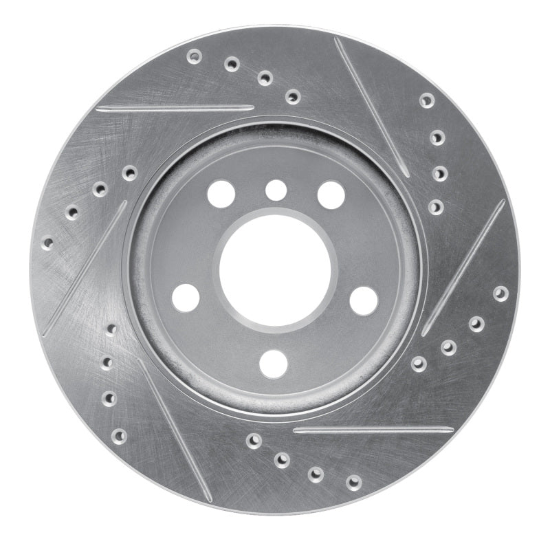 R1 Concepts R1 14-24 Mini Cooper (Excl Clubman) Front Left Drilled & Slotted Silver Brake Rotor
