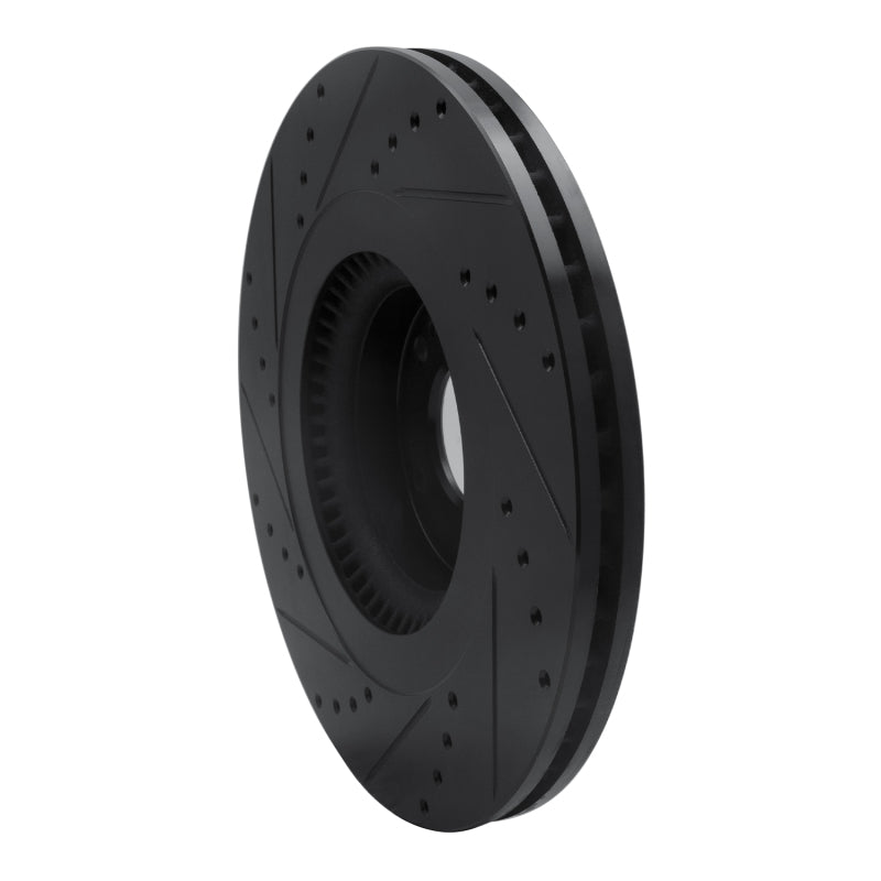 R1 Concepts R1 12-17 Genesis G80 Front Right Drilled & Slotted Black Brake Rotor