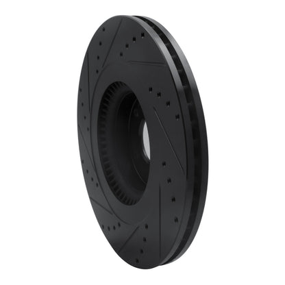 R1 Concepts R1 12-17 Genesis G80 Front Right Drilled & Slotted Black Brake Rotor