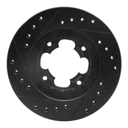 R1 Concepts R1 87-94 Subaru Justy Front Right Drilled & Slotted Black Brake Rotor