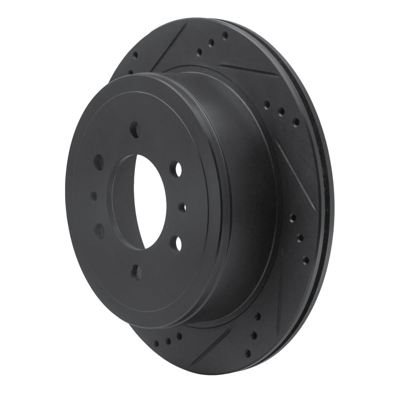 R1 Concepts R1 04-08 Ford F-150 4WD Front Left Drilled & Slotted Black Brake Rotor