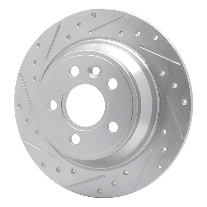 R1 Concepts R1 07-10 Volvo S80 Rear Left Drilled & Slotted Silver Brake Rotor