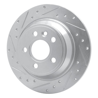 R1 Concepts R1 07-10 Volvo S80 Rear Left Drilled & Slotted Silver Brake Rotor