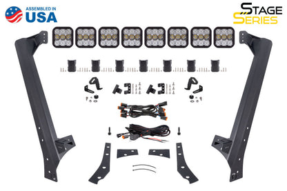 Diode Dynamics Jeep JK SS5 Pro CrossLink Windshield - Yellow Combo Lightbar Kit