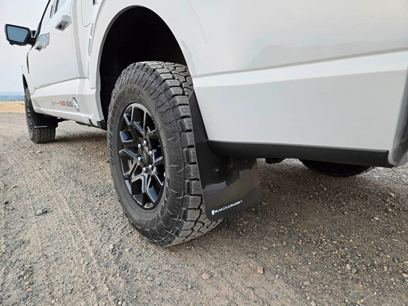 Rally Armor 21-26 Ford F-150 (Excl. Raptor) Black UR Mud Flap w/White Logo