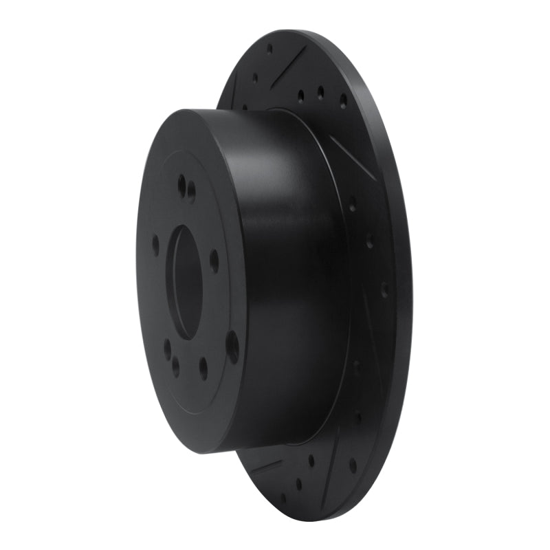R1 Concepts R1 07-09 Hyundai Santa Fe Rear Left Drilled & Slotted Black Brake Rotor
