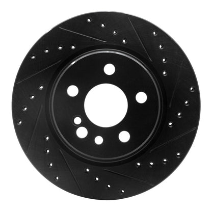 R1 Concepts R1 92-99 Mercedes-Benz 500SEL Rear Right Drilled & Slotted Black Brake Rotor