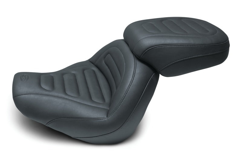 Mustang Motorcycle Mustang 18-21 Harley Fat Bob Standard Touring Passenger Seat Trapezoid - Black