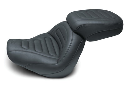 Mustang Motorcycle Mustang 18-21 Harley Fat Bob Standard Touring Passenger Seat Trapezoid - Black