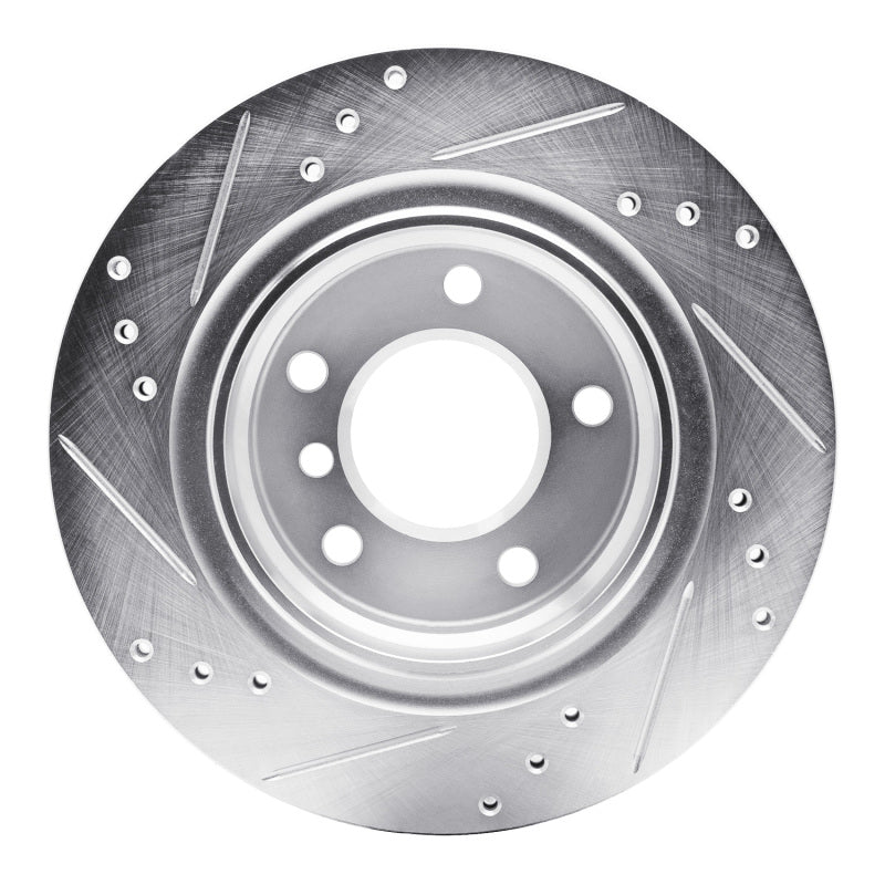 R1 Concepts R1 03-08 BMW Z4 Rear Right Drilled & Slotted Silver Brake Rotor