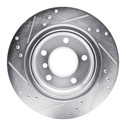 R1 Concepts R1 03-08 BMW Z4 Rear Right Drilled & Slotted Silver Brake Rotor